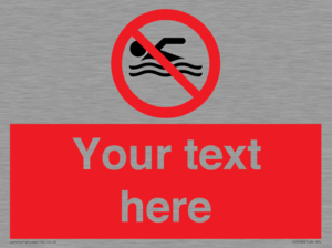 Custom No swimming prohibition Sign